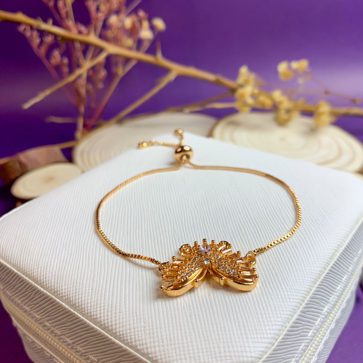 Golden Butterfly Slider Bracelet