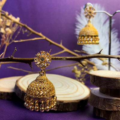 Exquisite Golden Jhumka Earrings