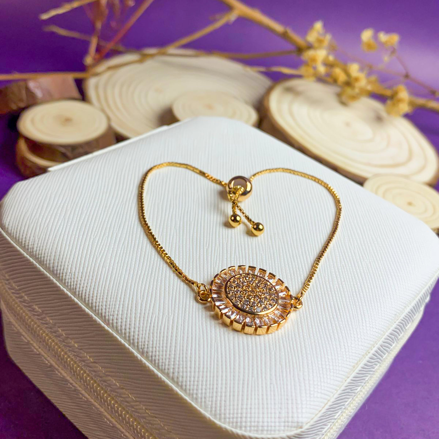 Golden Sunburst Slider Bracelet