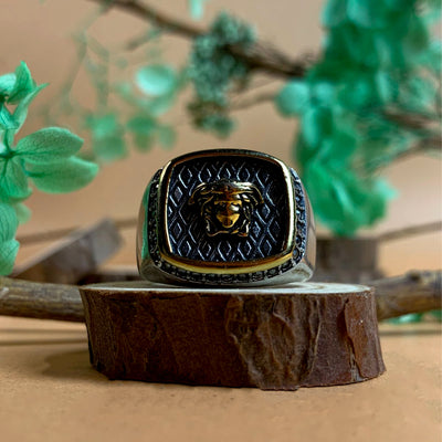 Bold Medusa Head Men's Ring