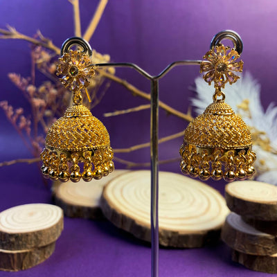 Exquisite Golden Jhumka Earrings