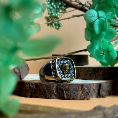 Bold Medusa Head Men's Ring